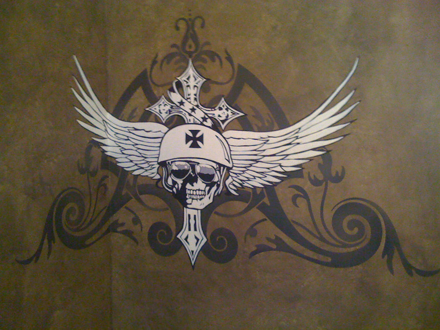 Affliction-inspired bathroom