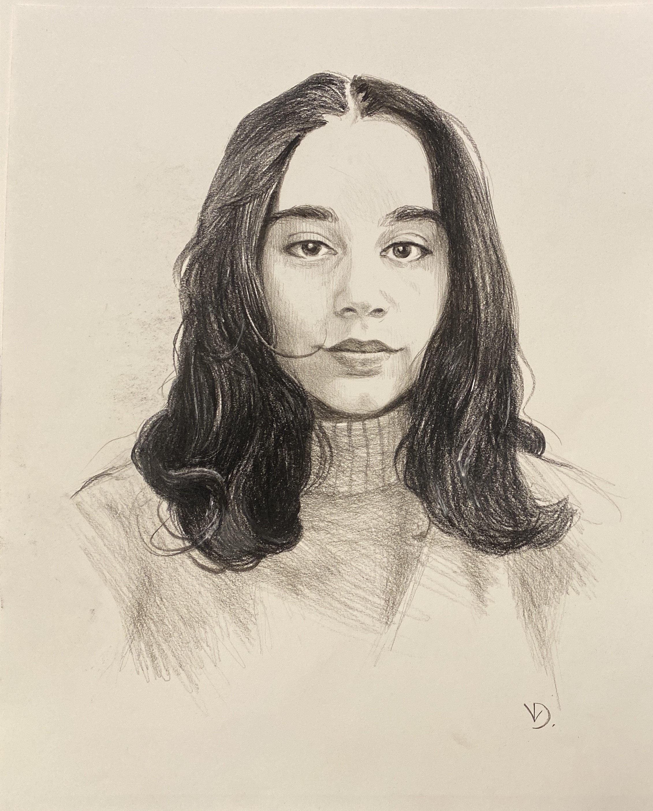 A graphite portrait as a prop for 