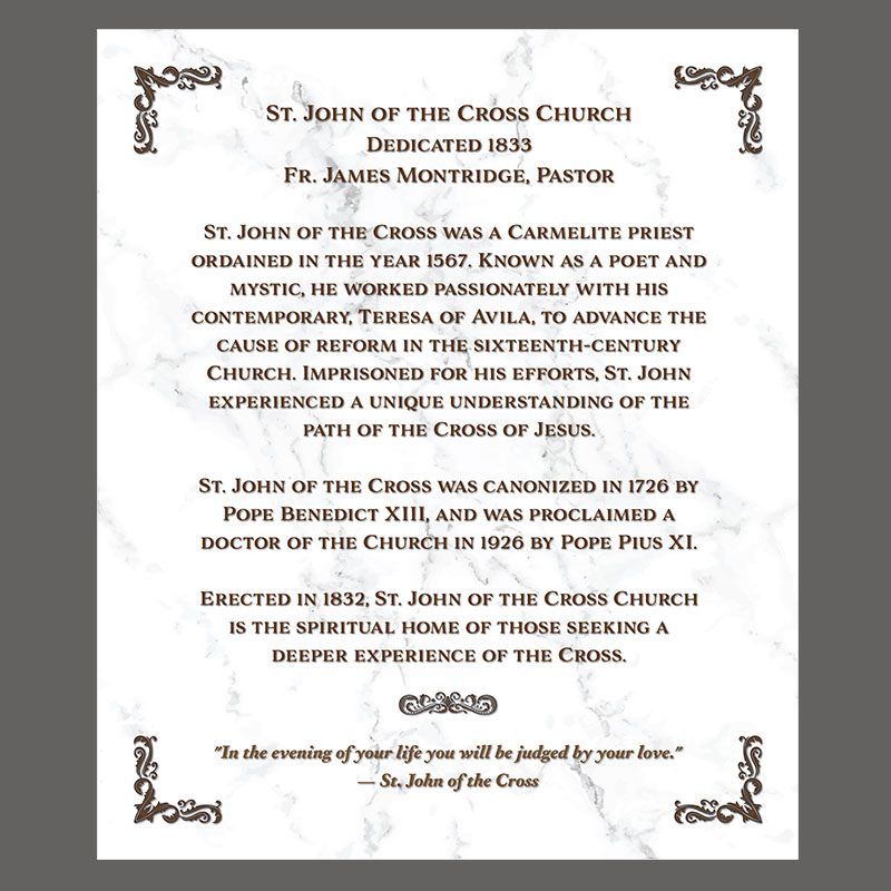St. John of the Cross Plaque