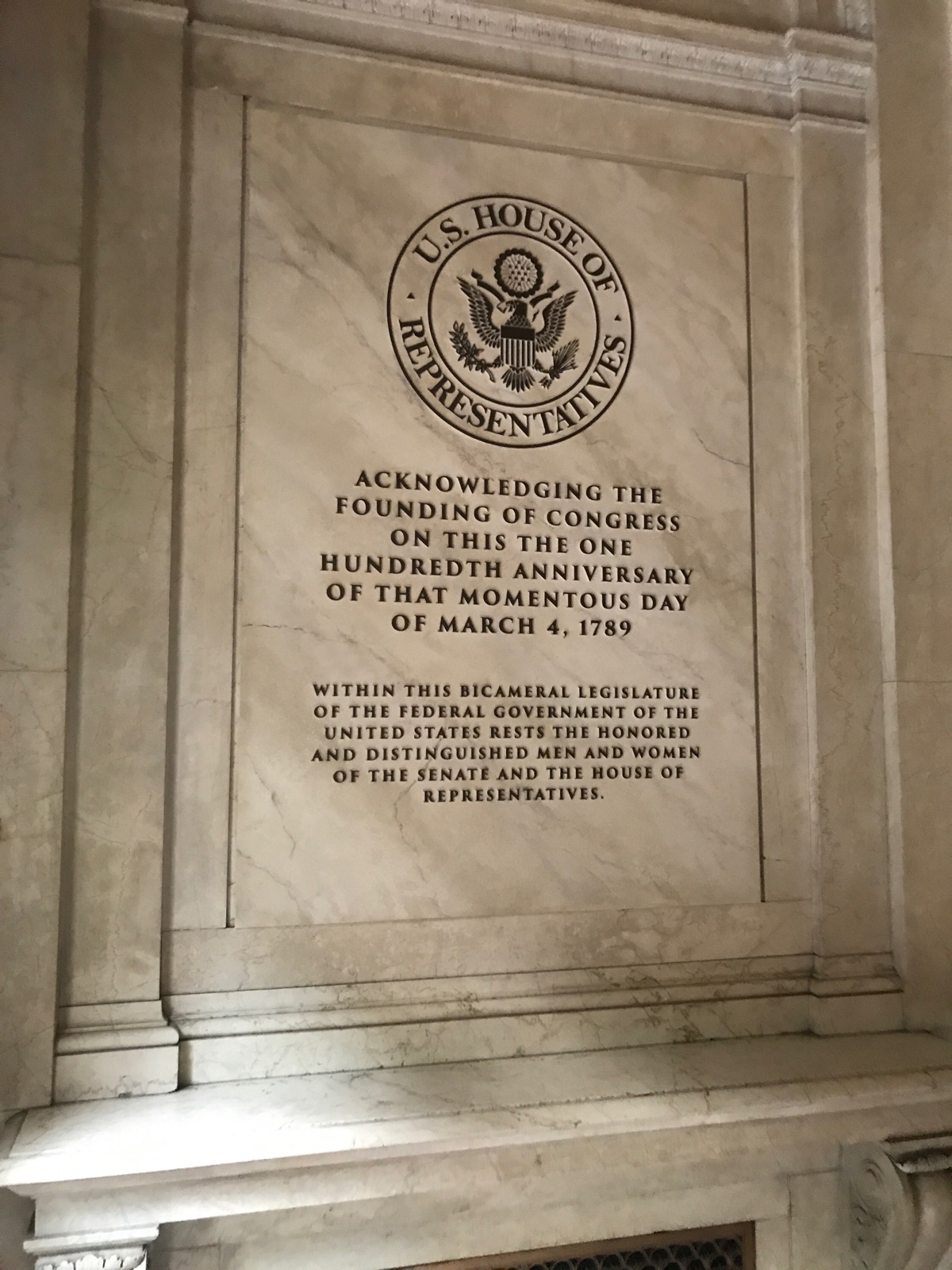 Matched Marble Plaque--Madam Secretary